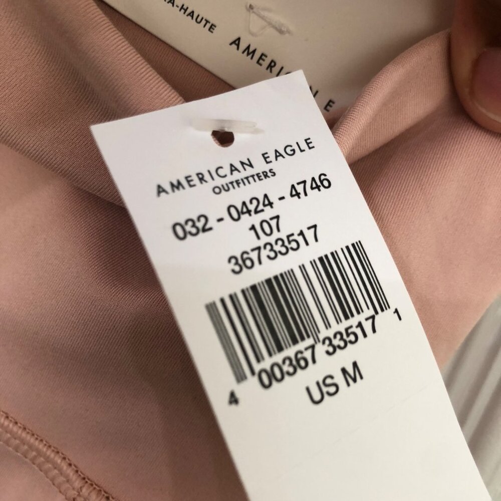 American Eagle Everything Pocket Leggings Womens Medium Highest Rise Dusty Rose - Picture 9 of 9